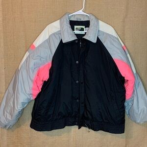Vintage Alpine Ski Jacket Pink Black Gray Women’s XL